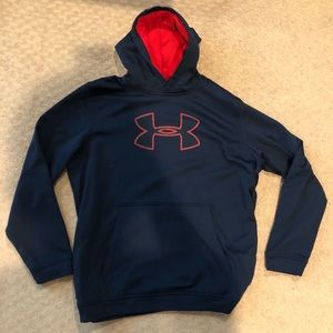 Under Armour Blue Men’s Size XL Hoodie Red Inside